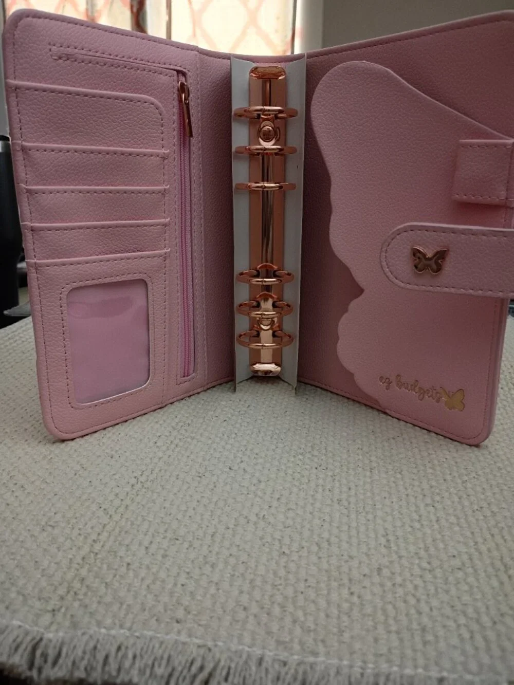 EZ Budgets A6 Pink Planner Binder Rose Gold 6 Ring Cash Budget Organizer New